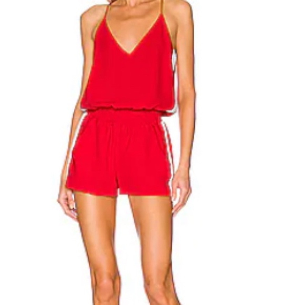 Amanda Uprichard Vivid Red Romper